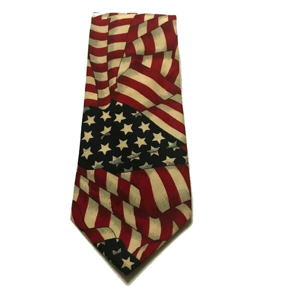 Van Heusen Corporate Casual Men's Tie Stars and Stripes Red White Blue 56 in - Picture 1 of 5